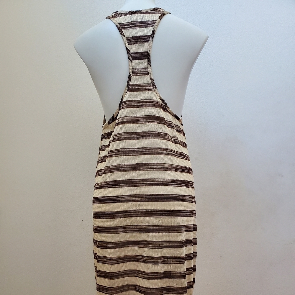 Elif for Jordan Taylor Women's Knit Black & Gold Striped A- Line Tank Dress - Picture 8 of 10